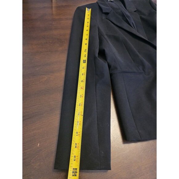 Express Blazer Women 12 Black 1 Button Suit Jacket Business Career - Picture 7 of 9